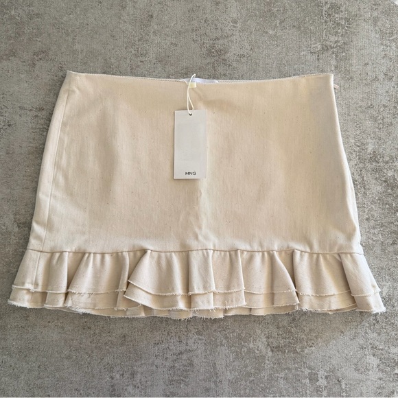 Mango Ruffled Cotton Mini-Skirt - Picture 7 of 12